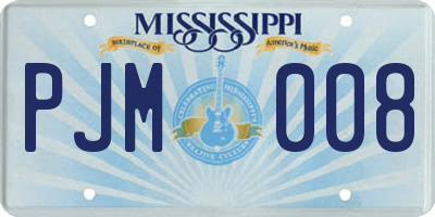 MS license plate PJM008