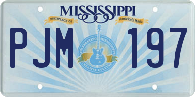 MS license plate PJM197
