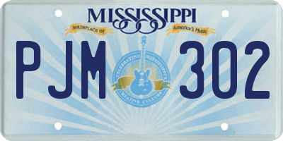 MS license plate PJM302