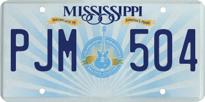 MS license plate PJM504