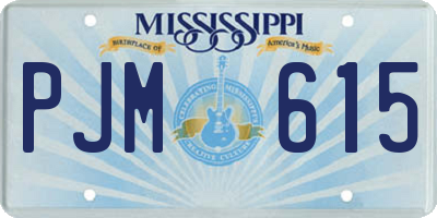 MS license plate PJM615
