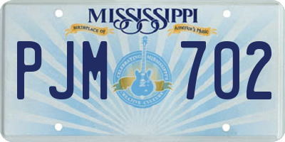 MS license plate PJM702
