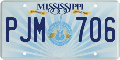 MS license plate PJM706