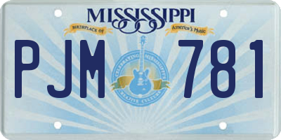 MS license plate PJM781