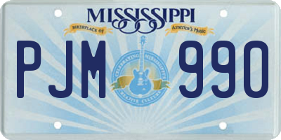 MS license plate PJM990