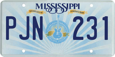 MS license plate PJN231