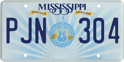 MS license plate PJN304