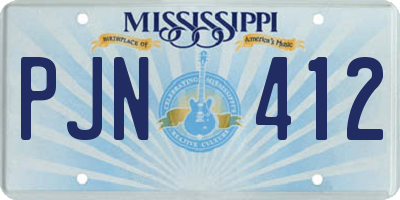 MS license plate PJN412
