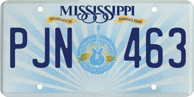 MS license plate PJN463