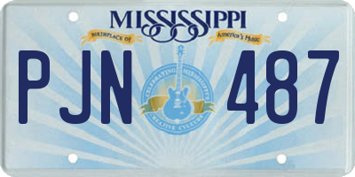 MS license plate PJN487
