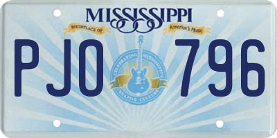MS license plate PJO796