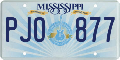MS license plate PJO877