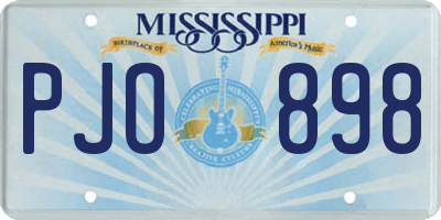 MS license plate PJO898