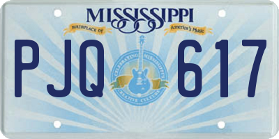 MS license plate PJQ617