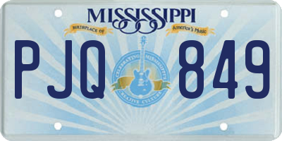 MS license plate PJQ849