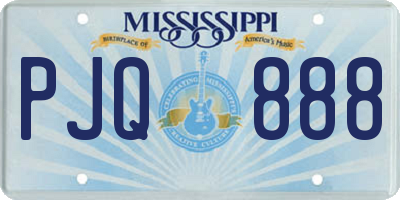 MS license plate PJQ888