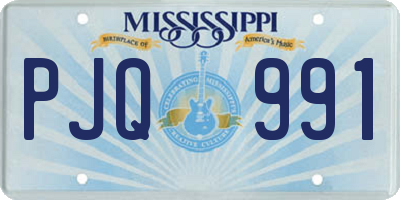 MS license plate PJQ991