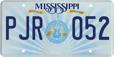 MS license plate PJR052
