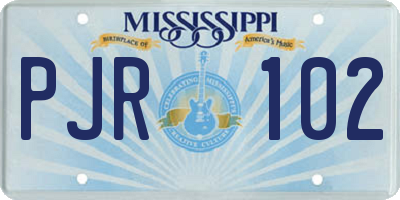 MS license plate PJR102