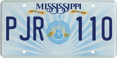 MS license plate PJR110