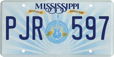 MS license plate PJR597