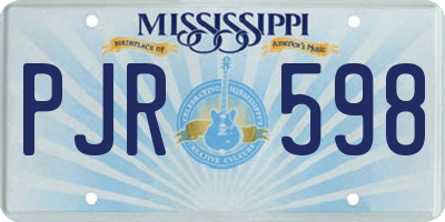 MS license plate PJR598