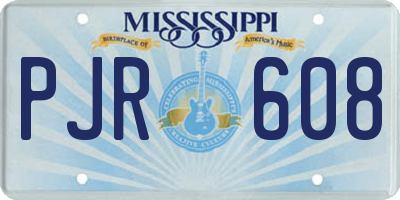 MS license plate PJR608