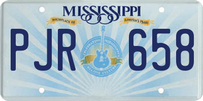 MS license plate PJR658