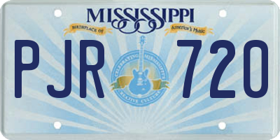MS license plate PJR720