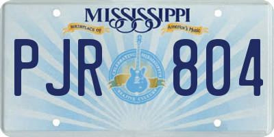 MS license plate PJR804
