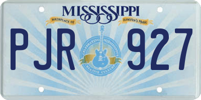 MS license plate PJR927