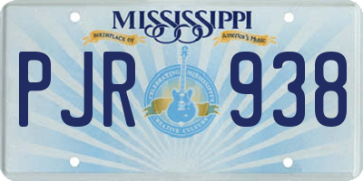 MS license plate PJR938