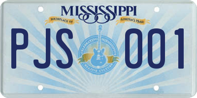 MS license plate PJS001