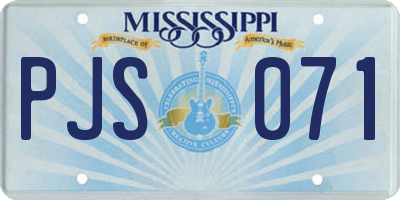 MS license plate PJS071
