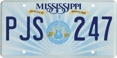 MS license plate PJS247