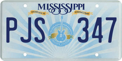 MS license plate PJS347