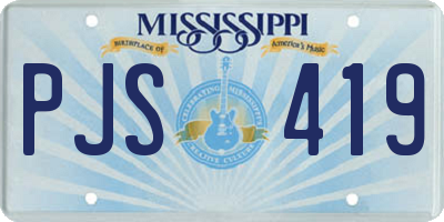 MS license plate PJS419