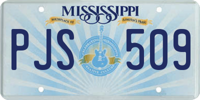 MS license plate PJS509