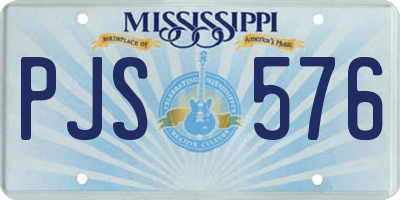 MS license plate PJS576