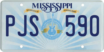 MS license plate PJS590
