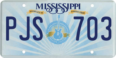MS license plate PJS703