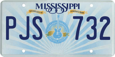 MS license plate PJS732