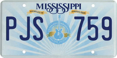 MS license plate PJS759