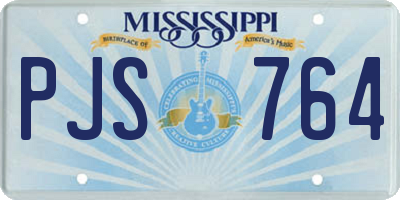 MS license plate PJS764
