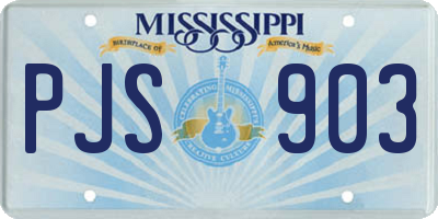MS license plate PJS903