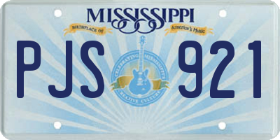 MS license plate PJS921