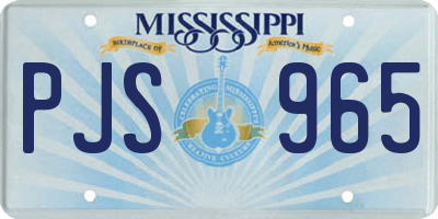 MS license plate PJS965