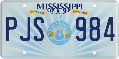 MS license plate PJS984