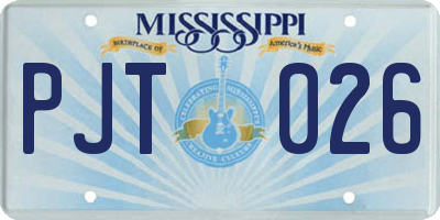 MS license plate PJT026