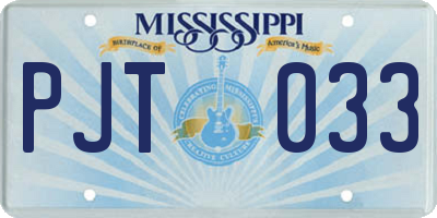 MS license plate PJT033